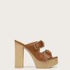 Shoes * | Veronica Beard Garrick Leather Platform Sandal Hazelwood