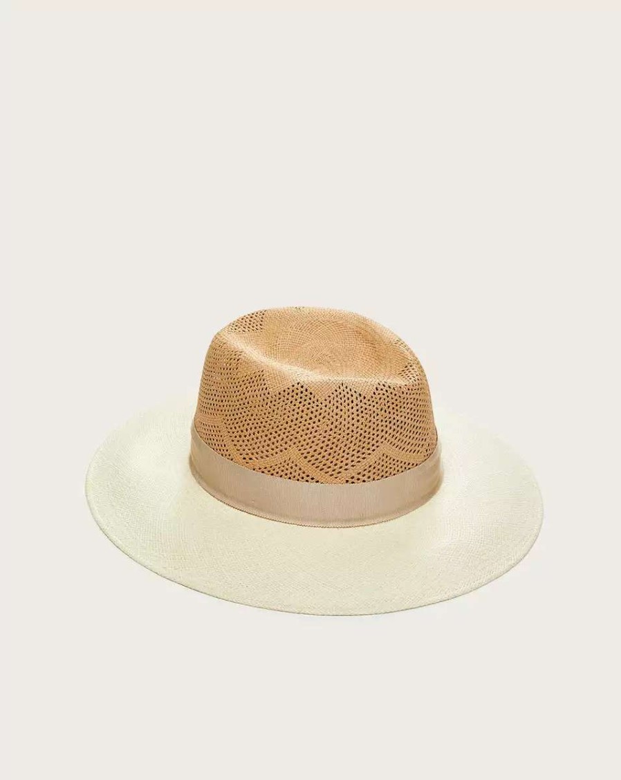 Home & Accessories * | Veronica Beard Camellia Hat Tan/Natural