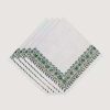 Home & Accessories * | Veronica Beard Border Linen Napkin (Set Of 4) Multi