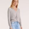 Clothing * | Veronica Beard Soren Twist-Front Sweater