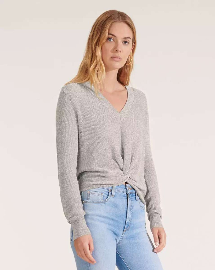 Clothing * | Veronica Beard Soren Twist-Front Sweater