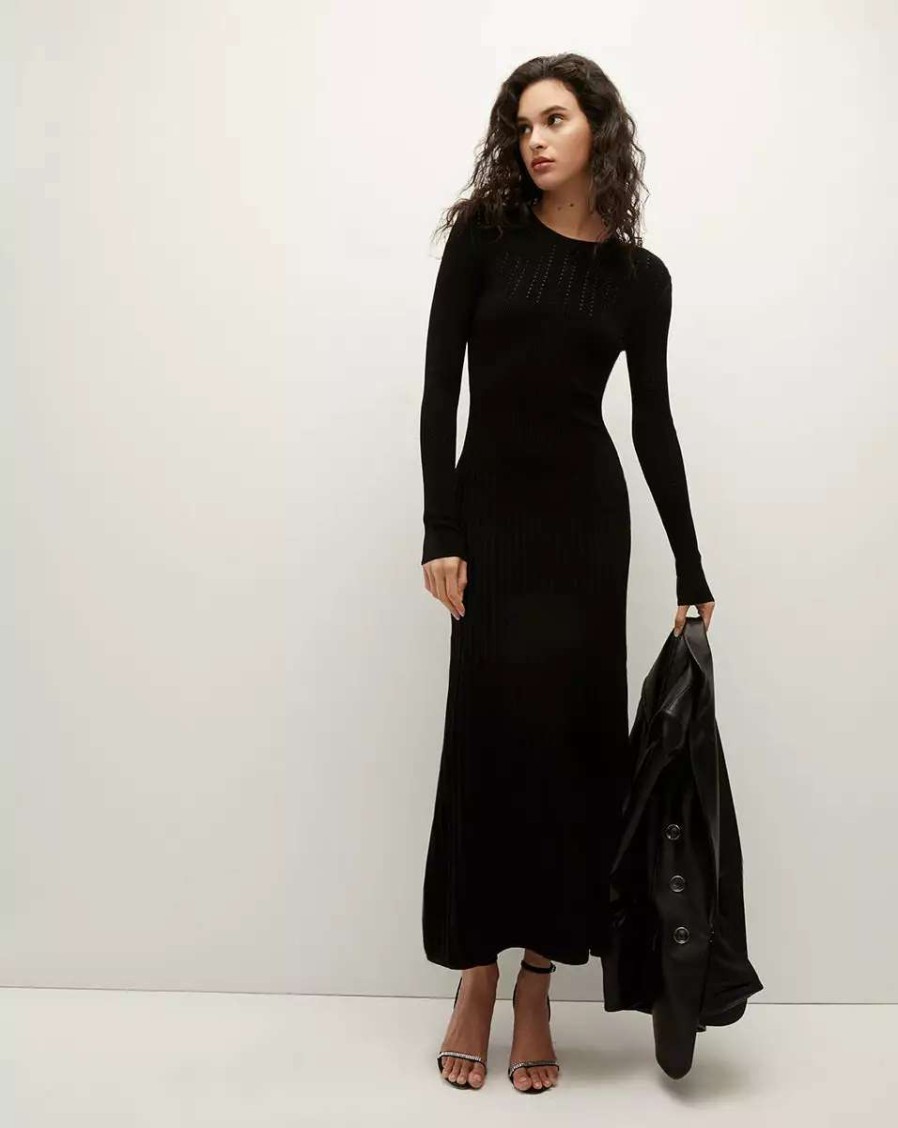 Clothing * | Veronica Beard Nami Knit Dress Black