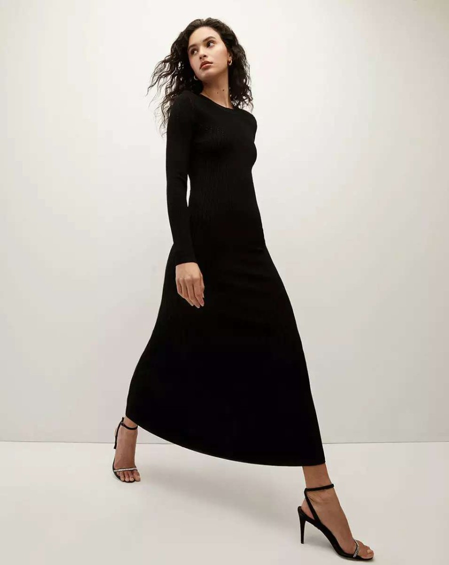 Clothing * | Veronica Beard Nami Knit Dress Black