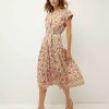 Clothing * | Veronica Beard Lexington Floral Block-Print Dress Off-White Multi