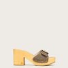 Shoes * | Veronica Beard Hula Canvas Block-Heel Sandal Khaki