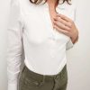 Clothing * | Veronica Beard Hania Button-Down Top White