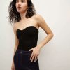 Clothing * | Veronica Beard Azura Strapless Knit Top Black