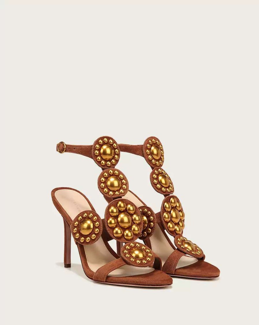 Shoes * | Veronica Beard Amber Embellished Sandals Hazelwood