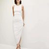 Clothing * | Veronica Beard Finca Mixed-Media Dress White