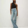 Clothing * | Veronica Beard Beverly Skinny-Flare Jean | Curved Back Yoke Silver Surfer