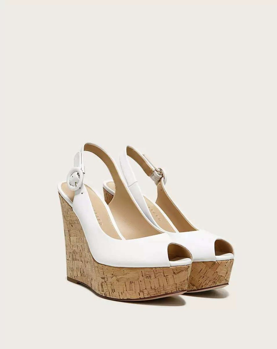 Shoes * | Veronica Beard Dali Peep-Toe Sandal Coconut