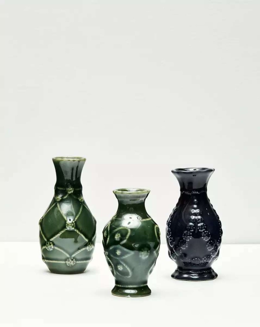 Home & Accessories * | Veronica Beard Jardins Du Monde Mini Vase Trio Green