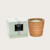 Home & Accessories * | Veronica Beard Wild Mint & Eucalyptus 3-Wick Candle | Rattan Sleeve Green