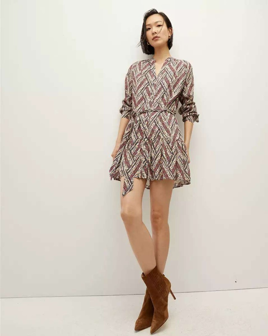 Clothing * | Veronica Beard Georgia Floral-Printed Shirtdress Ecru Multi