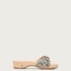 Shoes * | Veronica Beard Original Printed-Canvas Slide Sandal Forest Green