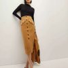 Clothing * | Veronica Beard Barrie Corduroy Skirt Khaki