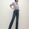 Clothing * | Veronica Beard Crosbie Slim Wide-Leg Jean | Western Pockets Thriller