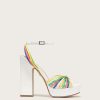 Shoes * | Veronica Beard Fletcher Strappy Leather Sandal White