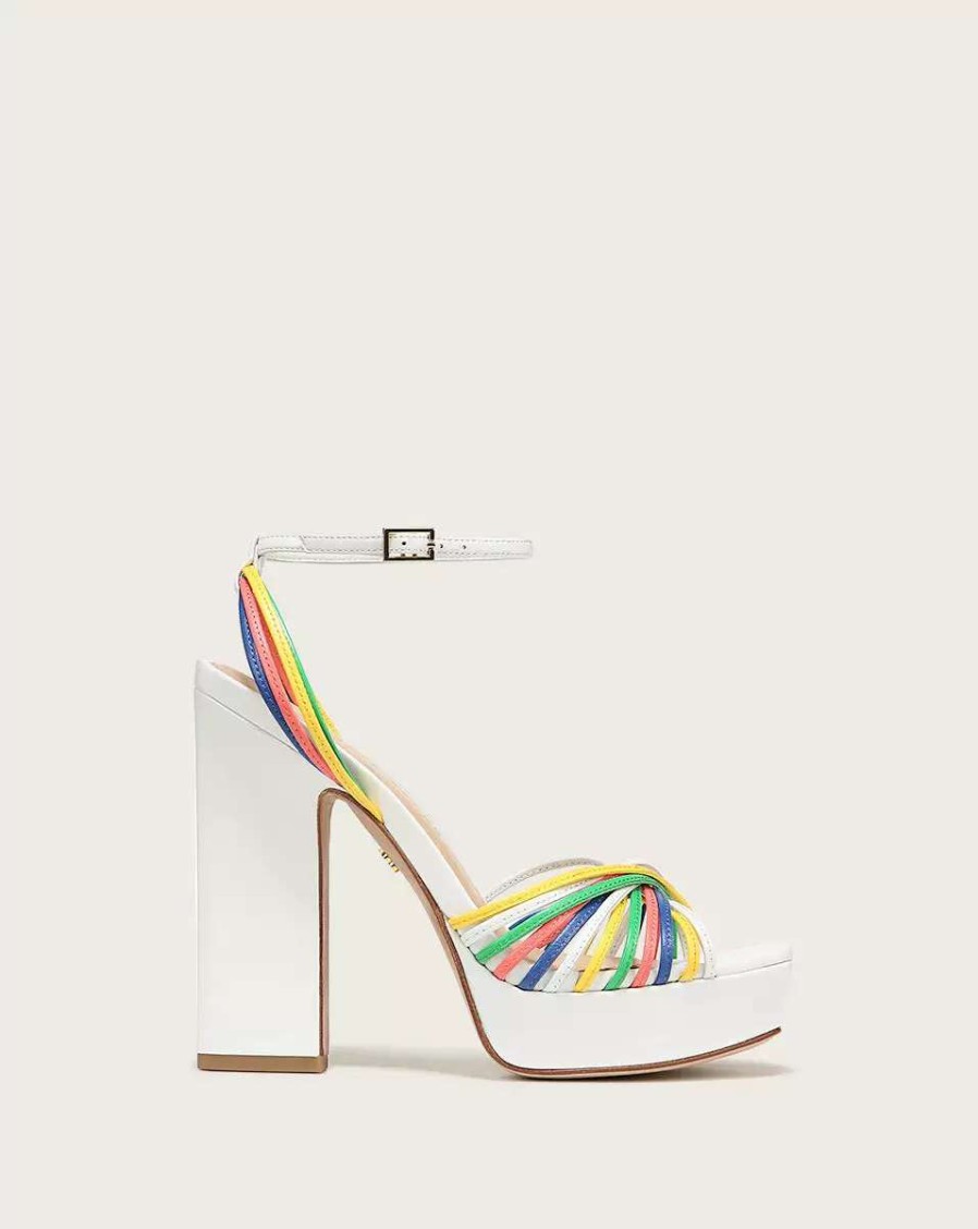 Shoes * | Veronica Beard Fletcher Strappy Leather Sandal White