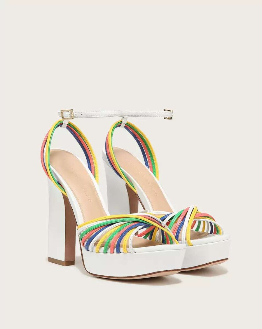 Shoes * | Veronica Beard Fletcher Strappy Leather Sandal White