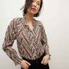 Clothing * | Veronica Beard Calisto Button-Down Shirt Ecru Multi