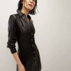 Clothing * | Veronica Beard Garrett Vegan Leather Dress Black