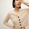 Clothing * | Veronica Beard Delent Knit Cardigan Heather Sand