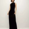 Clothing * | Veronica Beard Kura Velvet Dress Navy