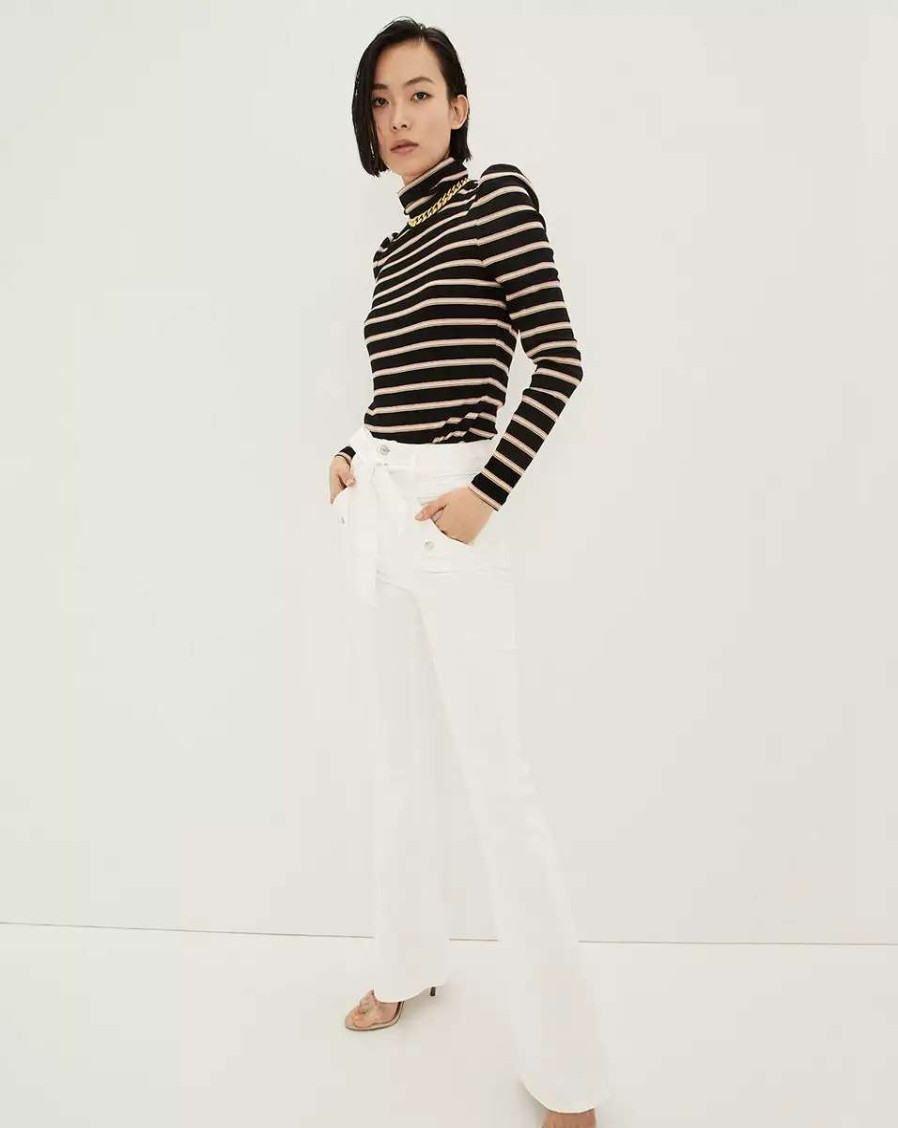 Clothing * | Veronica Beard Giselle Skinny-Flare Jean White