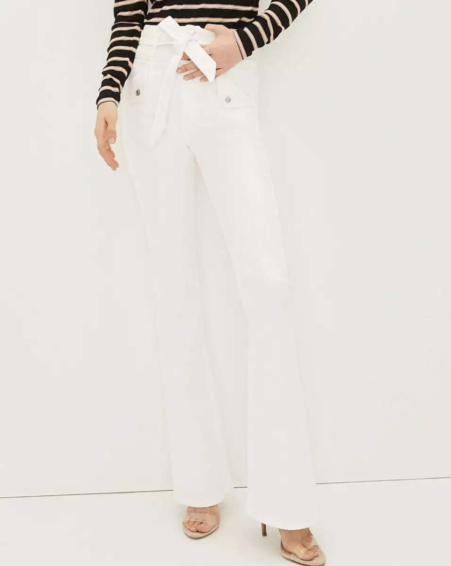 Clothing * | Veronica Beard Giselle Skinny-Flare Jean White