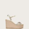 Shoes * | Veronica Beard Ravina Leather Espadrille Sandal Gold