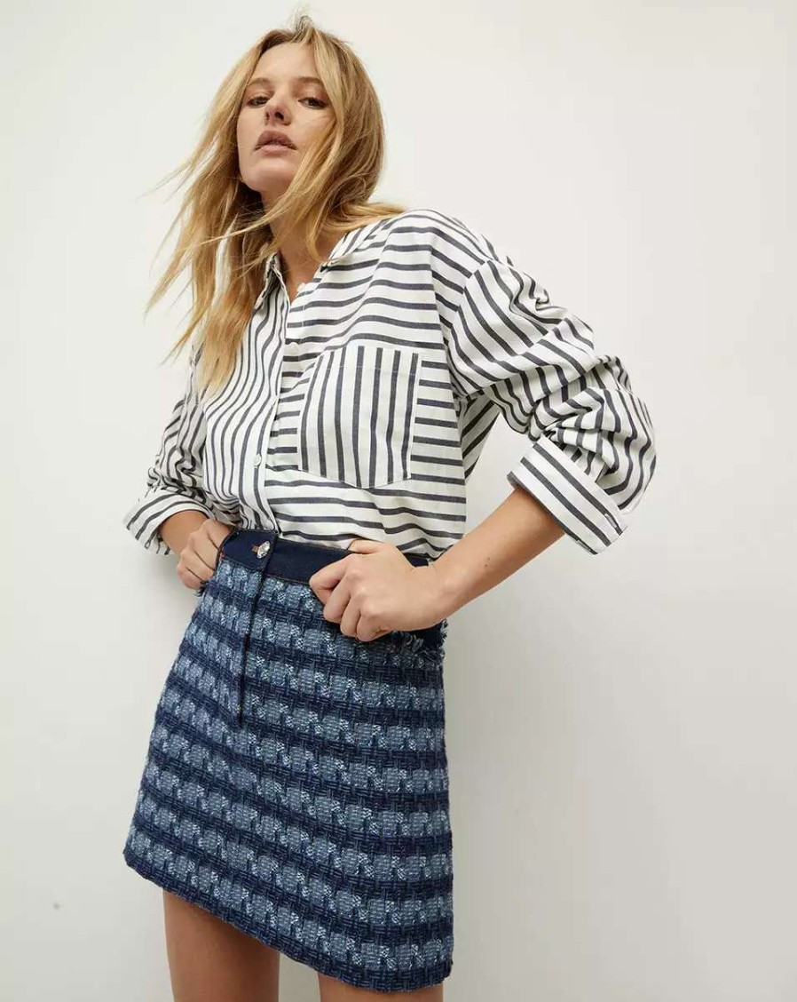 Clothing * | Veronica Beard Trufino Skirt Blue Multi