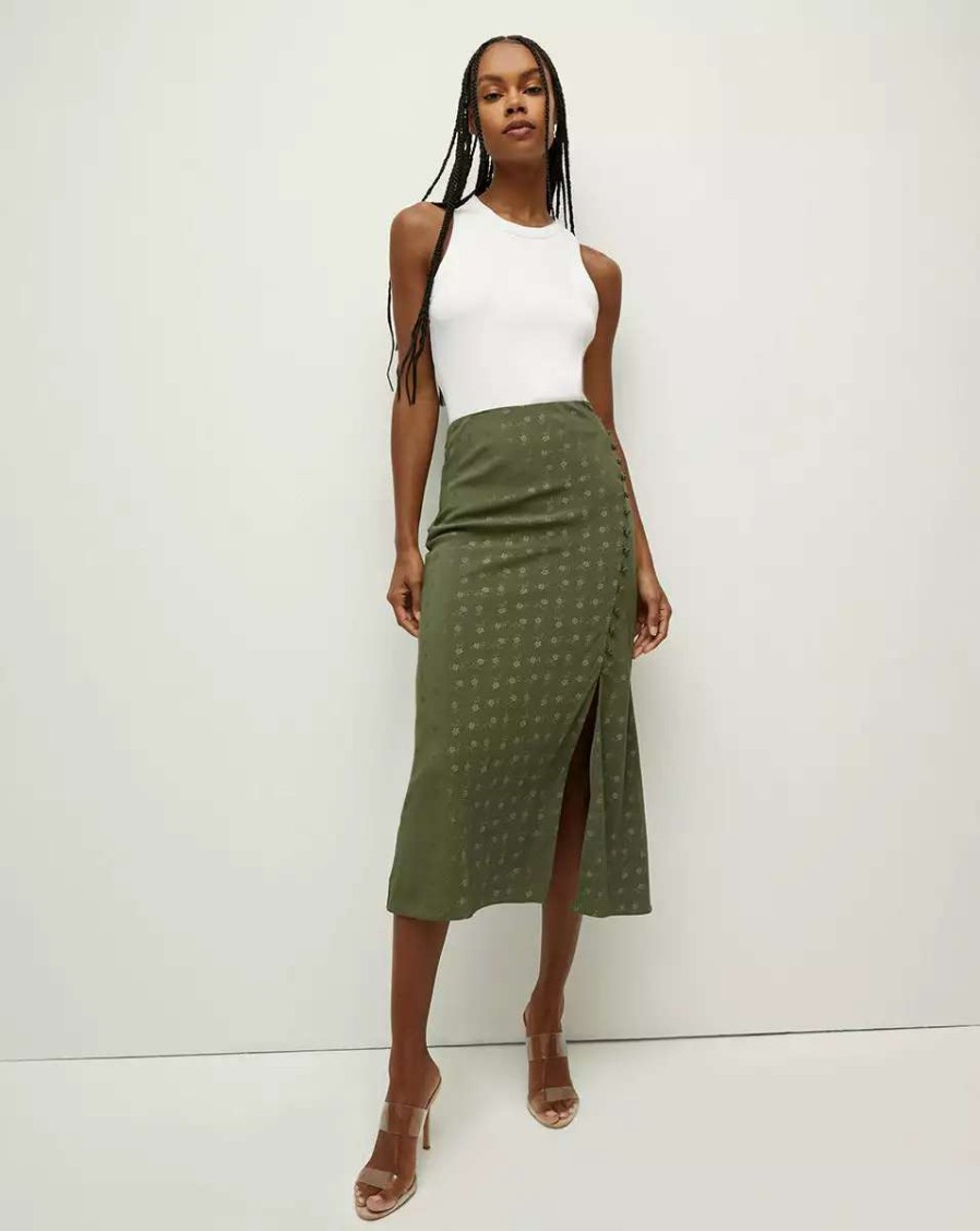 Clothing * | Veronica Beard Franconia Silk Jacquard Skirt