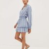 Clothing * | Veronica Beard Espie Striped Dress Blue/Off White Multi