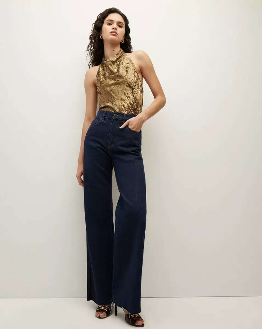 Clothing * | Veronica Beard Taylor Wide-Leg Jean Rodeo Clean