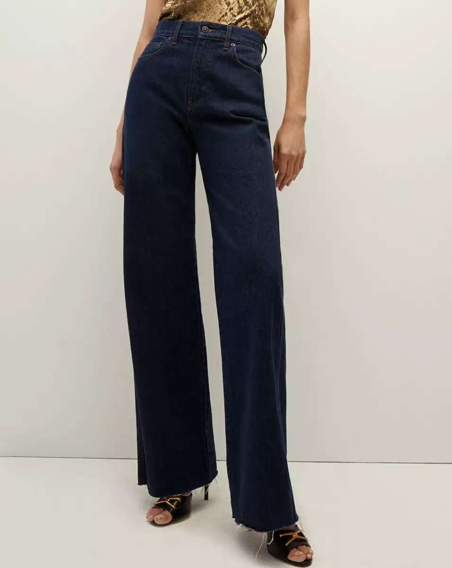 Clothing * | Veronica Beard Taylor Wide-Leg Jean Rodeo Clean