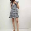 Clothing * | Veronica Beard Zee Ikat-Print Dress Blue Multi