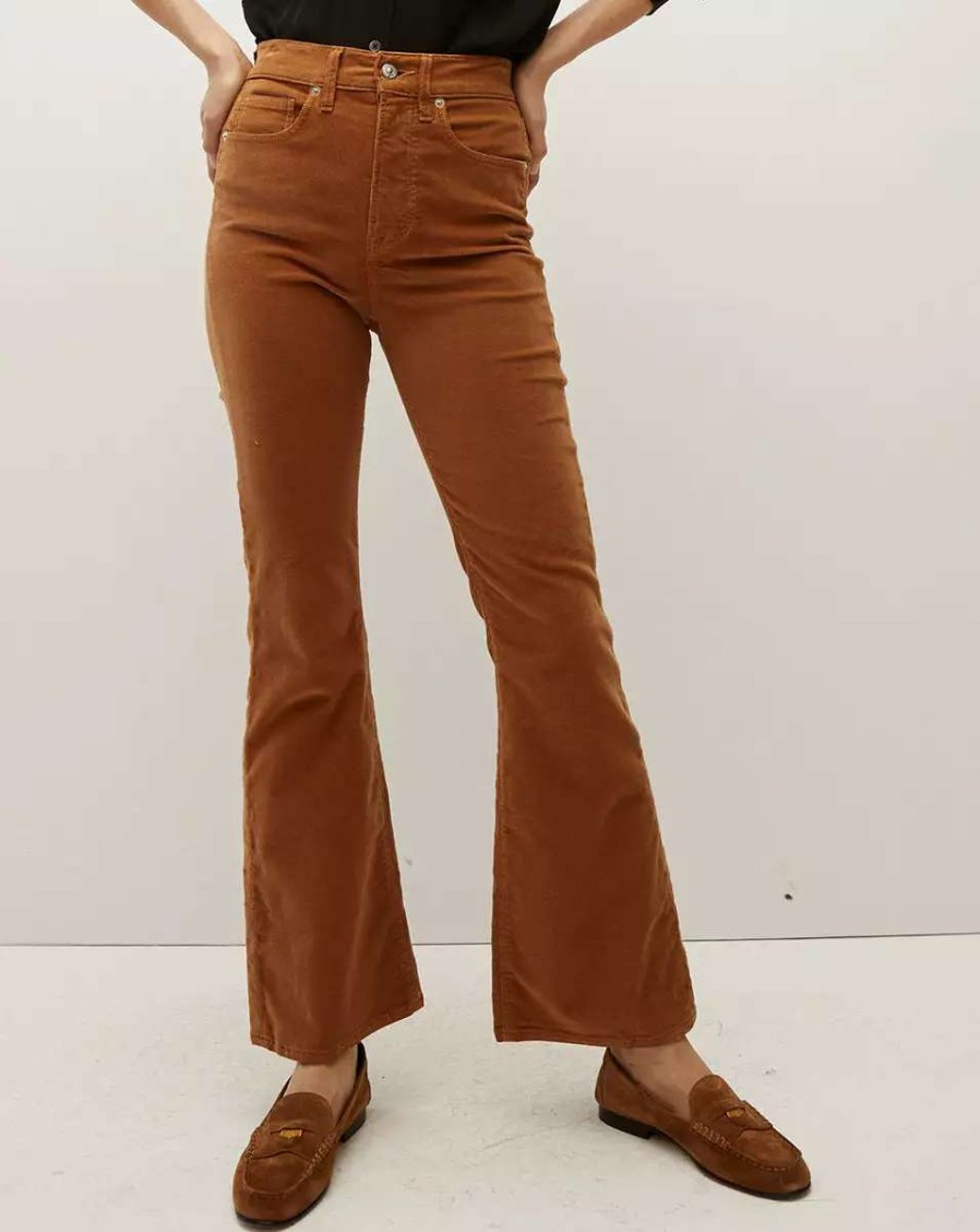 Clothing * | Veronica Beard Carson Kick-Flare Jean | Corduroy Camel