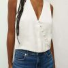 Clothing * | Veronica Beard Rahi Crepe Top Off-White