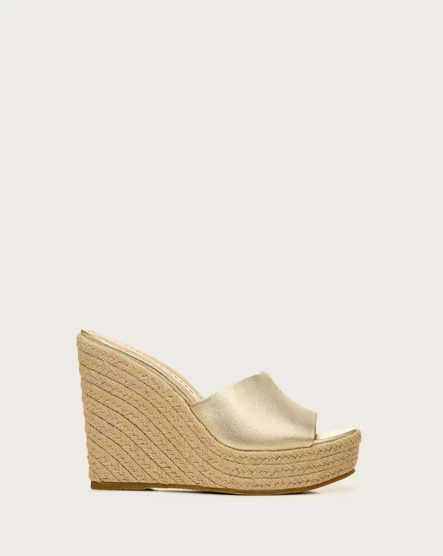 Shoes * | Veronica Beard Dali Espadrille Wedge Sandal Platinum