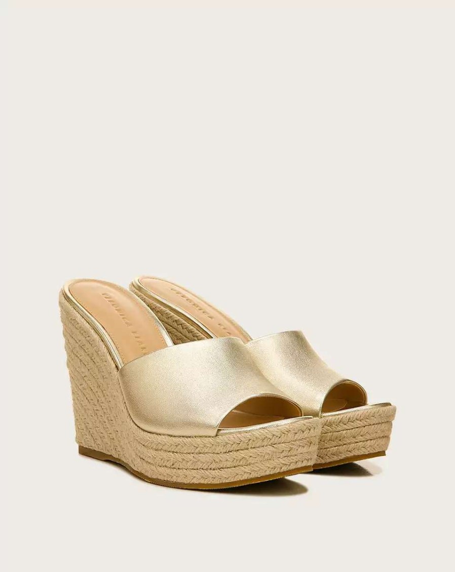 Shoes * | Veronica Beard Dali Espadrille Wedge Sandal Platinum