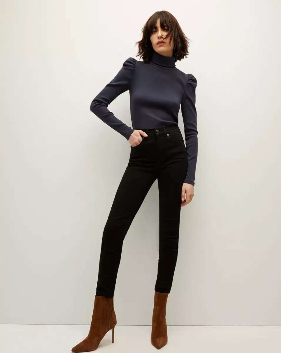 Clothing * | Veronica Beard Debbie Skinny Jean Onyx