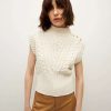 Clothing * | Veronica Beard Holton Lambswool Knit Vest Off-White