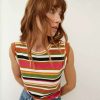 Clothing * | Veronica Beard Dree Striped Muscle Tee Multi