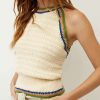 Clothing * | Veronica Beard Makai Knit Tank Off-White Multi