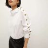 Clothing * | Veronica Beard Fauri Asymmetrical Poplin Shirt White