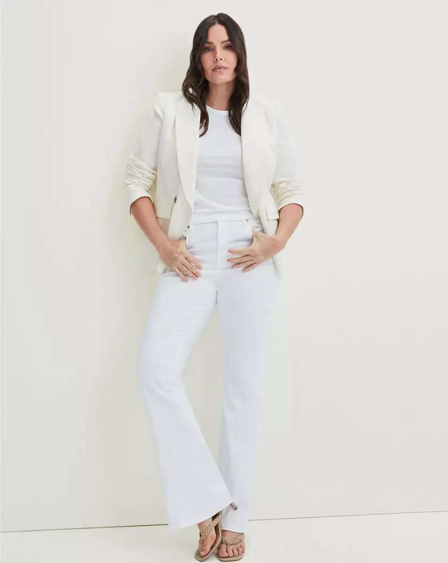 Clothing * | Veronica Beard Beverly Skinny-Flare Jean | Extended White