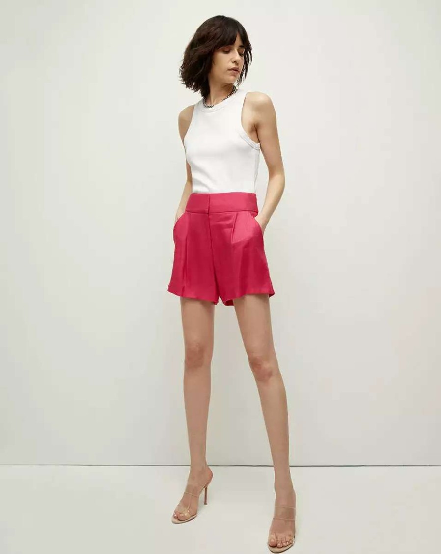 Clothing * | Veronica Beard Velia Linen Short Fuchsia