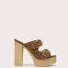 Shoes * | Veronica Beard Garrick Suede Platform Sandal Latte