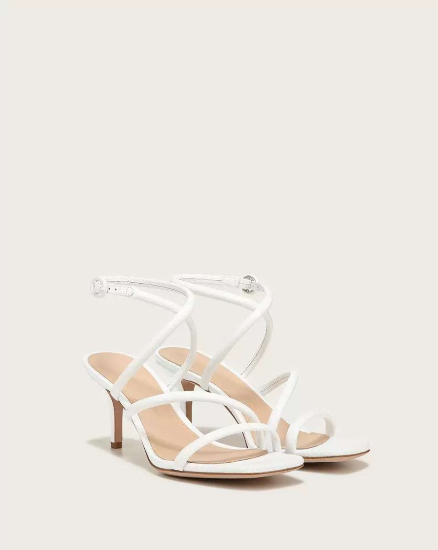 Shoes * | Veronica Beard Mariel Strappy Sandals White